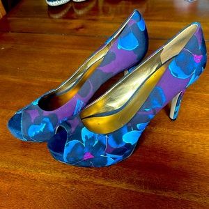 Nine West Floral Peep Toe Pumps